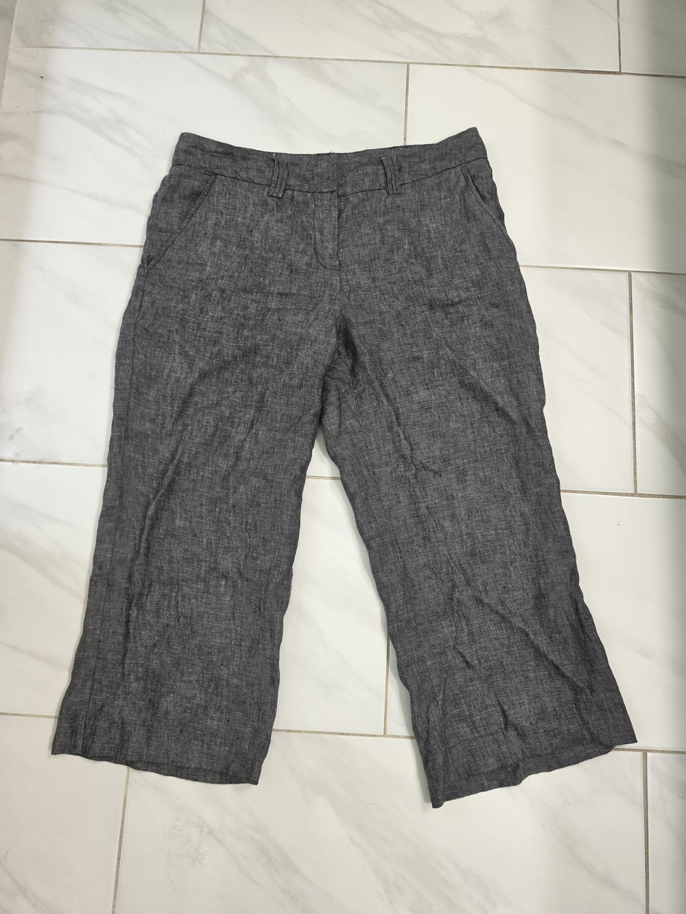 Willi Smith Women's Charcoal Gray Linen-Blend Chinos